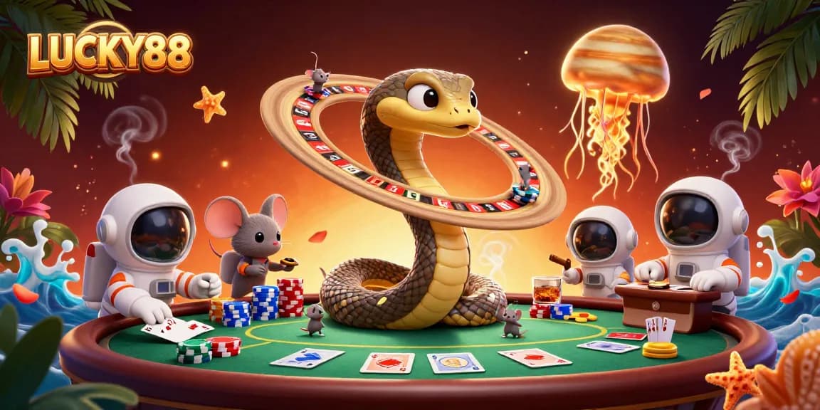 Experience the excitement of LUCKY88 with cosmic dealers and intergalactic gambling action.