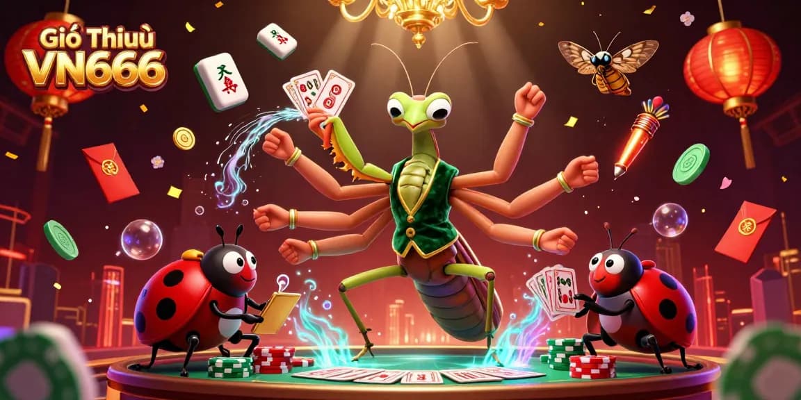 Experience Giới Thiệu VN666 with a vibrant illustration showcasing engaging casino action and dynamic game elements.