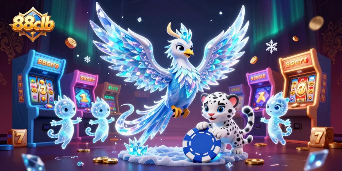 Experience thrilling wins at 88clb with a dazzling casino illustration featuring a phoenix, and poker-themed elements.