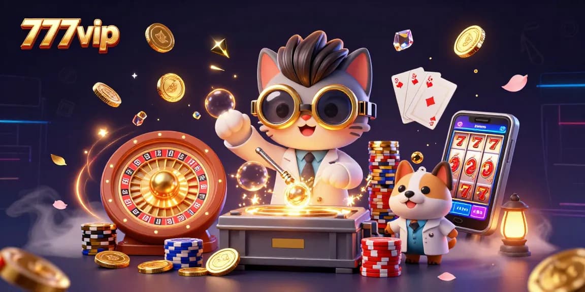 Play exciting games at 777vip with stunning visuals of cascading coins and vibrant casino elements.