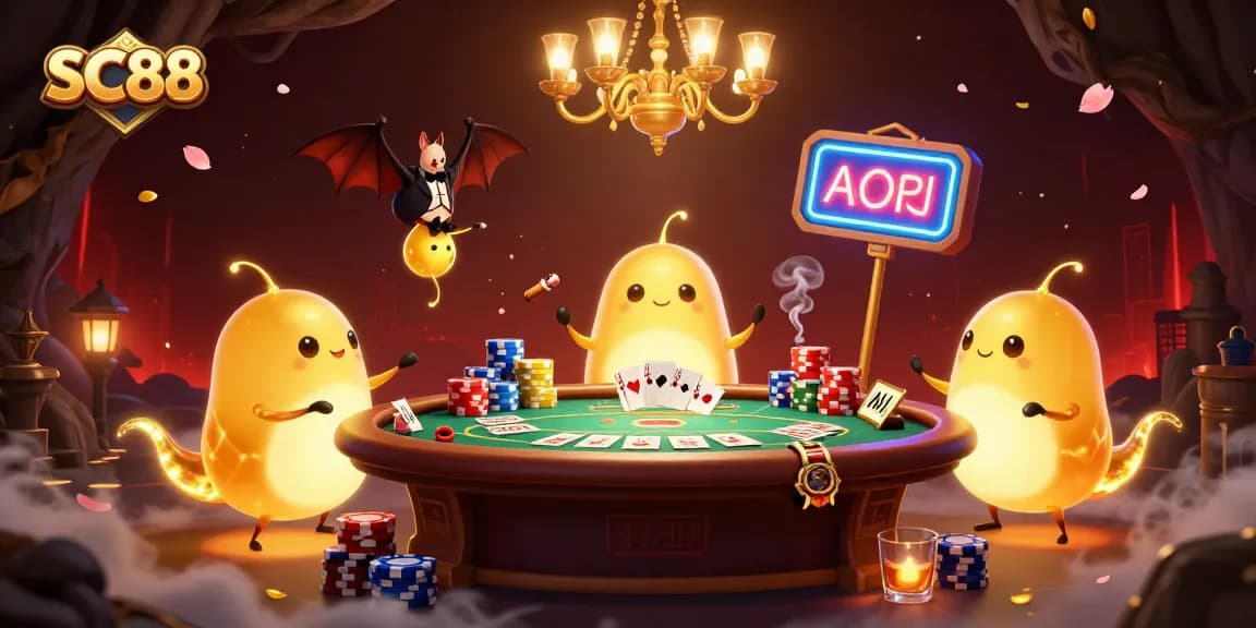 Engage in thrilling gameplay at SC88 with glowworms illuminating a vibrant casino scene.