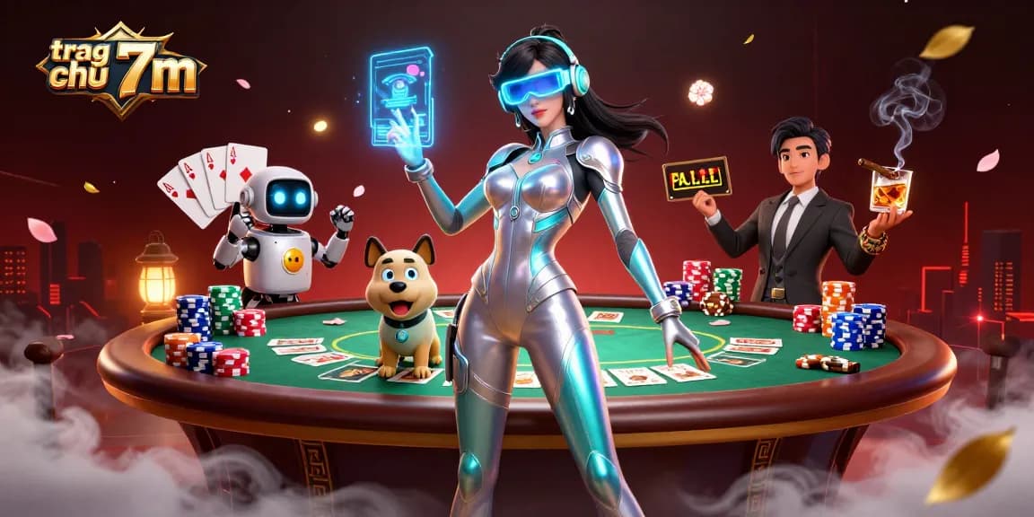 Experience thrilling action at trang chủ 7m with vibrant casino illustrations highlighting poker and futuristic designs.