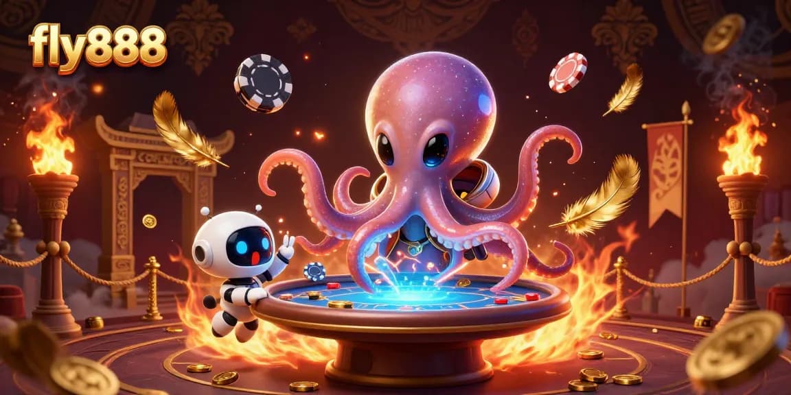 Win big at fly888 with a vibrant casino scene featuring alien characters and exciting game elements.