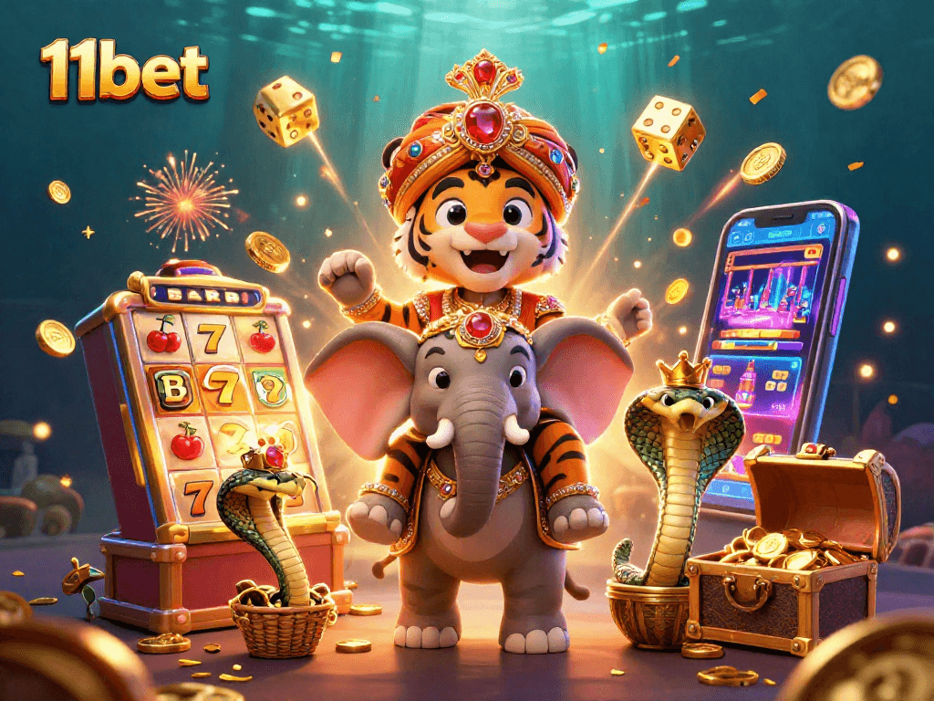 Experience 11bet’s vibrant jackpot scene with colorful elements and engaging characters.