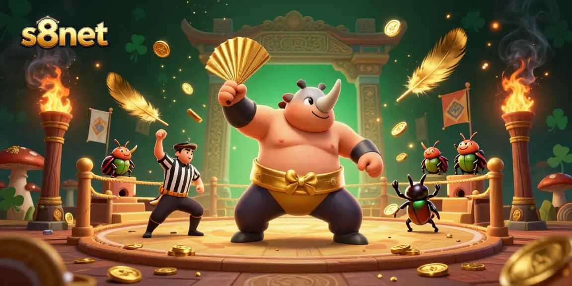 Experience thrilling betting action at s8net featuring a dynamic casino scene with gold coins flying in the air.