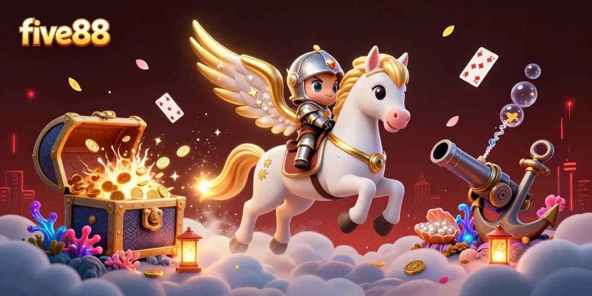 Experience the thrill of five88 with vibrant treasures and characters in a dynamic casino atmosphere.