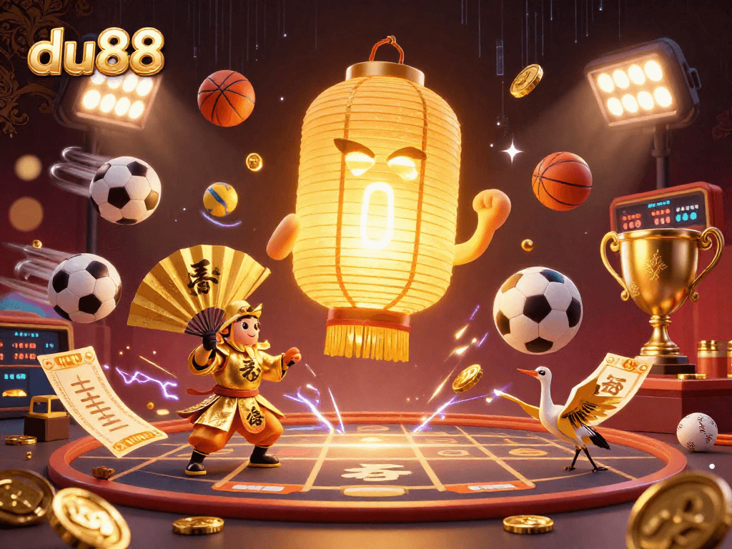 Engage with du88 and exciting sports betting dynamics illustrated in vibrant, detailed 3D art.