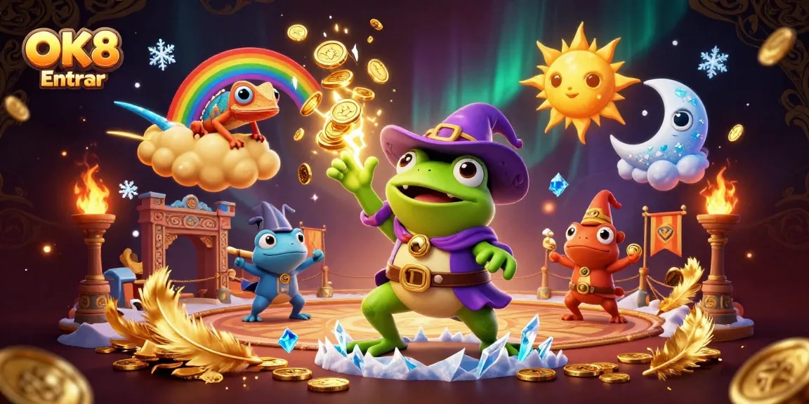 Win big with OK8 Entrar in a vibrant casino universe filled with coins and excitement!