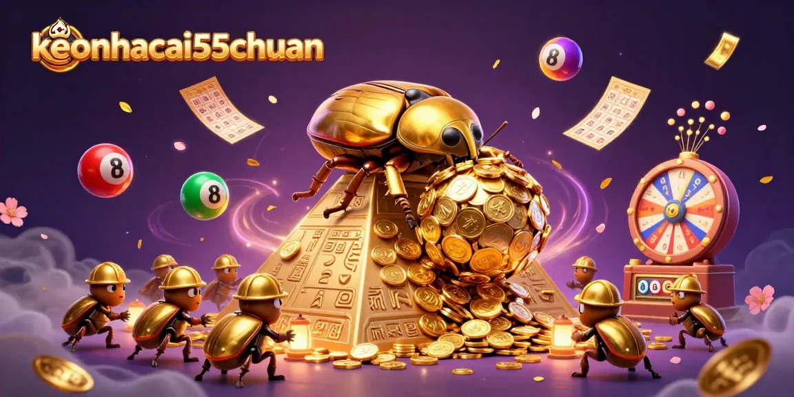 Engage with keonhacai55chuan as golden lottery elements burst in a vibrant, dynamic casino scene.
