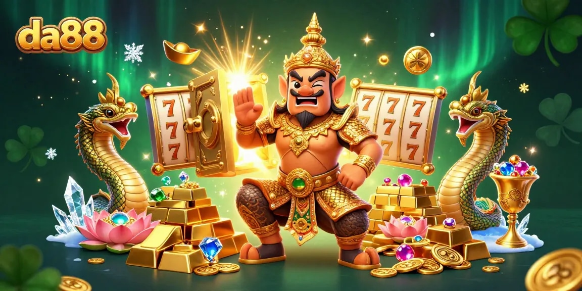 Engage with da88's vibrant casino adventure featuring lucky slot reels and enchanting treasures.