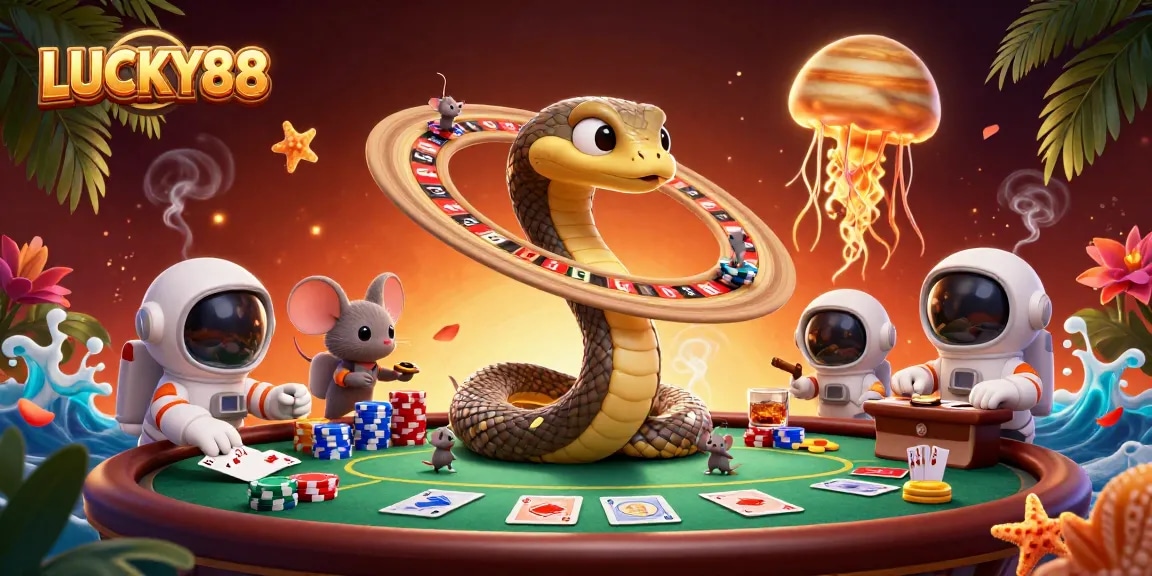 Experience the excitement of LUCKY88 with cosmic dealers and intergalactic gambling action.