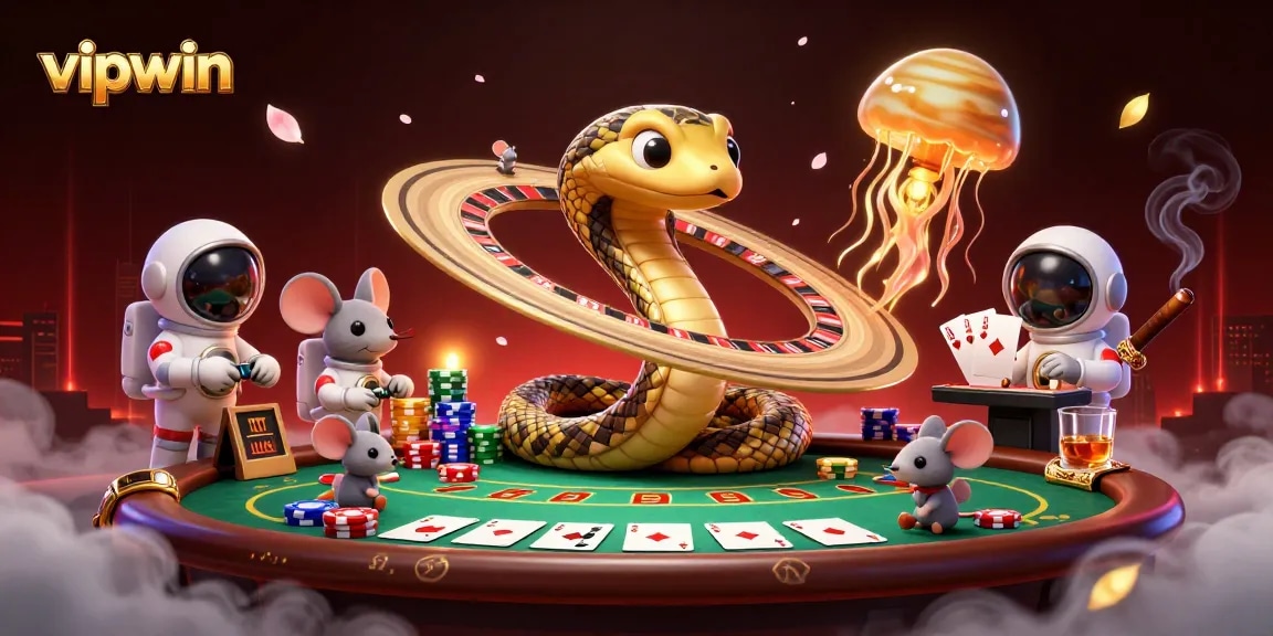 Experience the excitement of vipwin with dynamic betting actions in a rich 3D gambling scene featuring colorful casino elements.