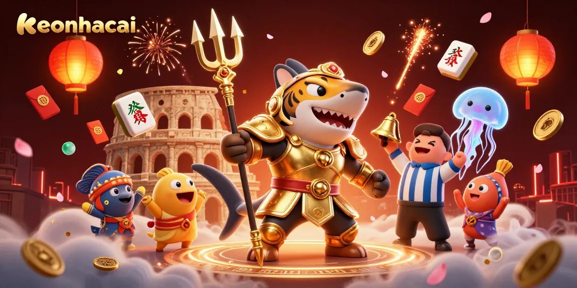 Engage with keonhacai's thrilling underwater gladiatorial battle featuring a tiger shark in armor.