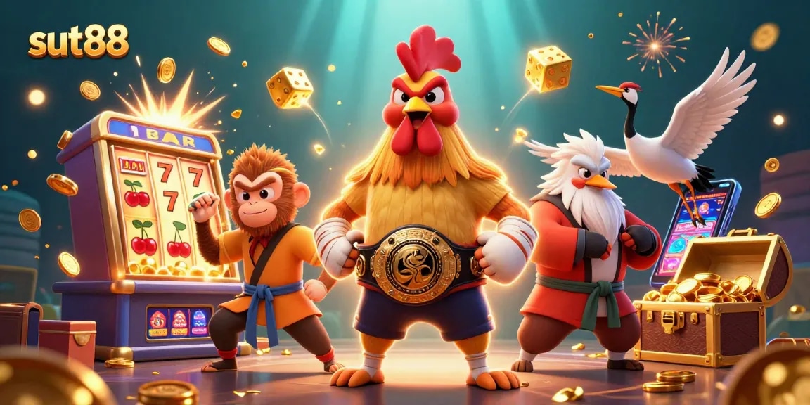 Sut88 players enjoy thrilling jackpot experiences with vibrant characters and casino elements