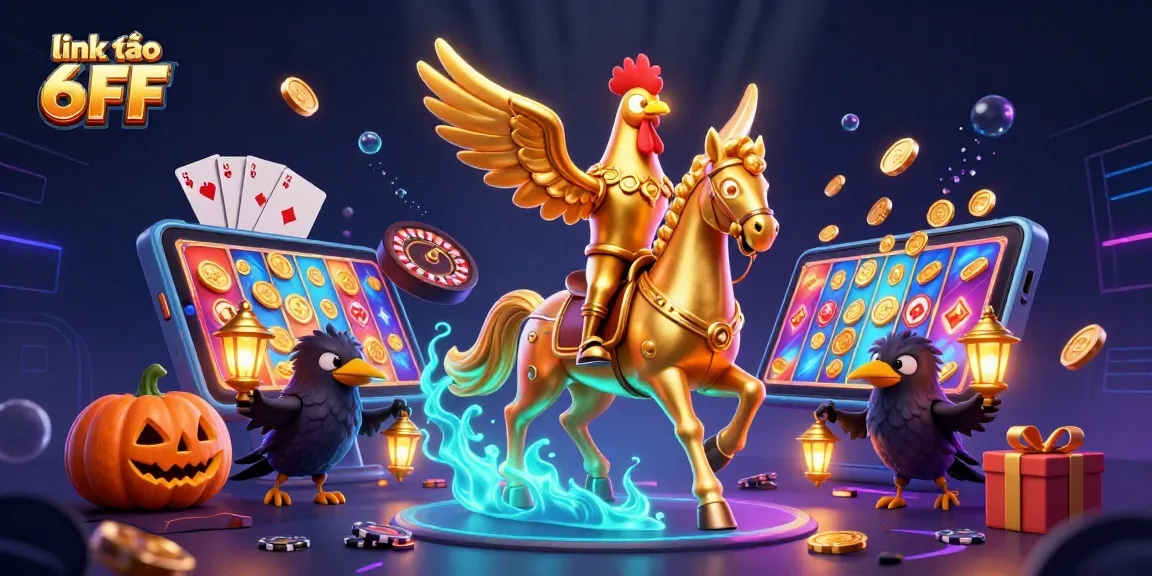Experience excitement and jackpots at link vào 6FF, featuring vibrant gaming scenes and thrilling action.
