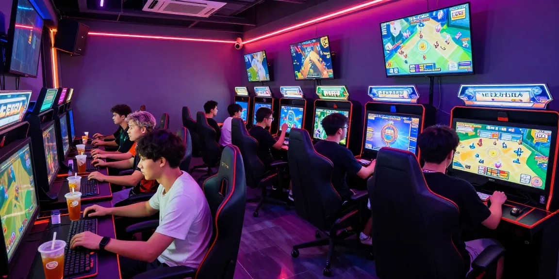Engaged players at B52 CLUB enjoying thrilling games at https://b52club.radio.fm/ in a vibrant, energetic gaming lounge.