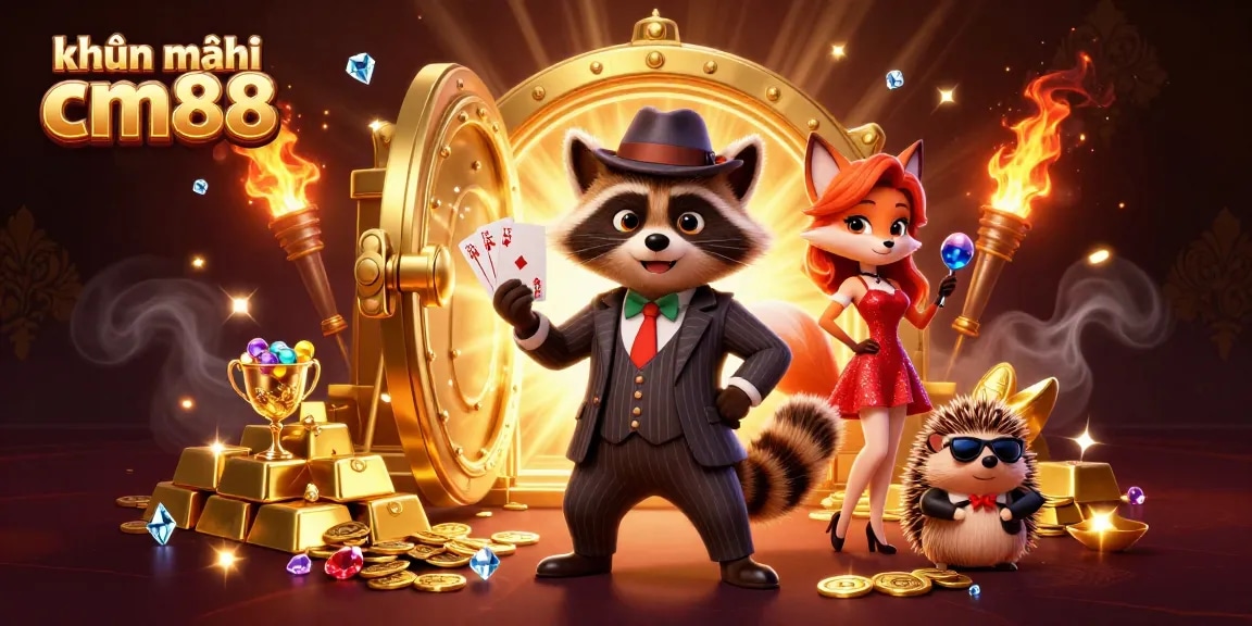 Win big with khuyến mãi cm88 promotions featuring charming characters and luxury casino elements.