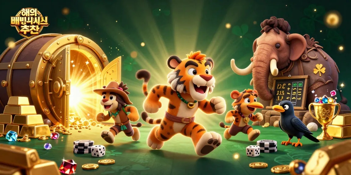 Experience thrilling action in 해외배팅사이트 추천 with caveman characters and casino elements in this vibrant scene.