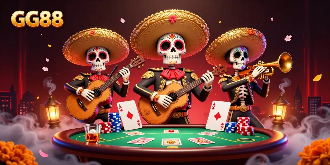 Engage in thrilling gambling action with GG88's vibrant online casino scene featuring interactive gaming elements.
