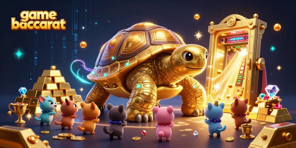 Play the exciting game baccarat with thrilling visuals of gold and diamonds in this vibrant illustration.