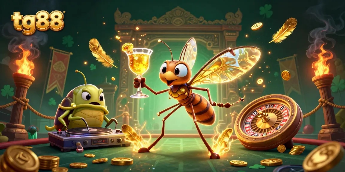 Engage in thrilling tg88 gambling action with a lively casino mascot and vivid elements.