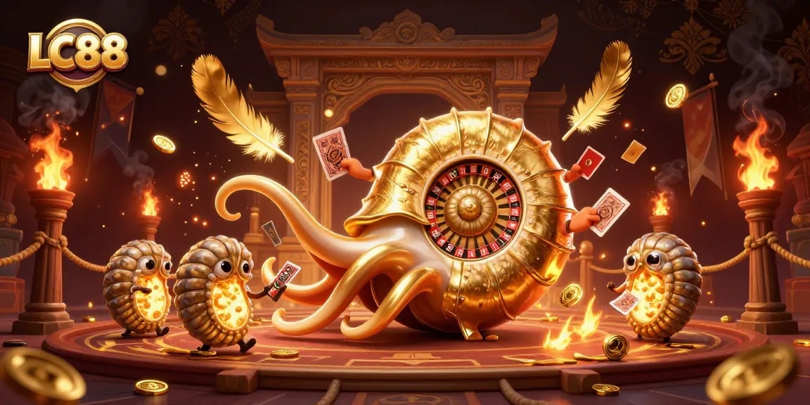 Engage with the thrilling world of LC88 casino online, featuring dynamic characters and vibrant gaming elements.