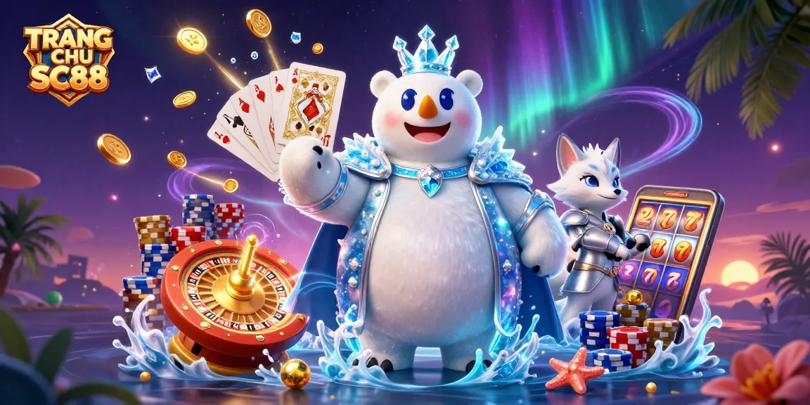 Spin the 3D casino gems at TRANG CHỦ SC88 with colorful slots, golden coins, and immersive gaming.