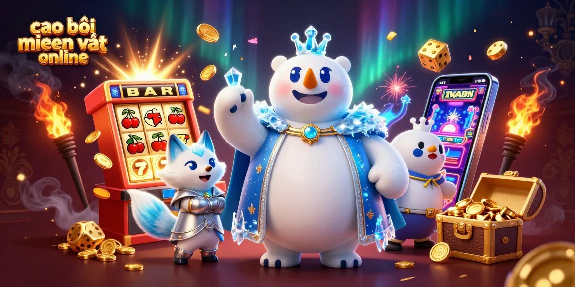 Cao bồi miền tây online showcases a thrilling jackpot scene with vibrant characters and rich casino elements.