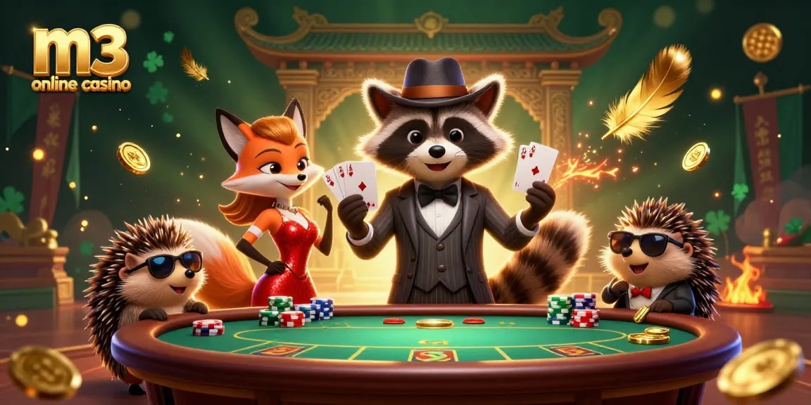 Experience the excitement of m3 online casino with cartoon characters in a lively gambling scene.