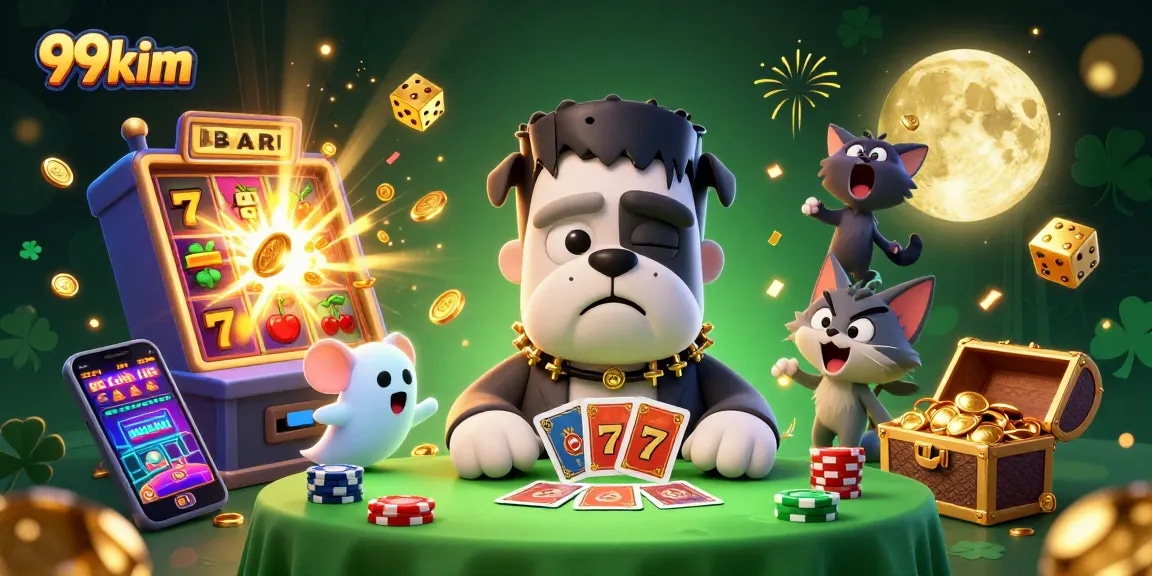 Engage in thrilling games at 99kim's vibrant casino kingdom, featuring dynamic characters and exciting jackpot elements.