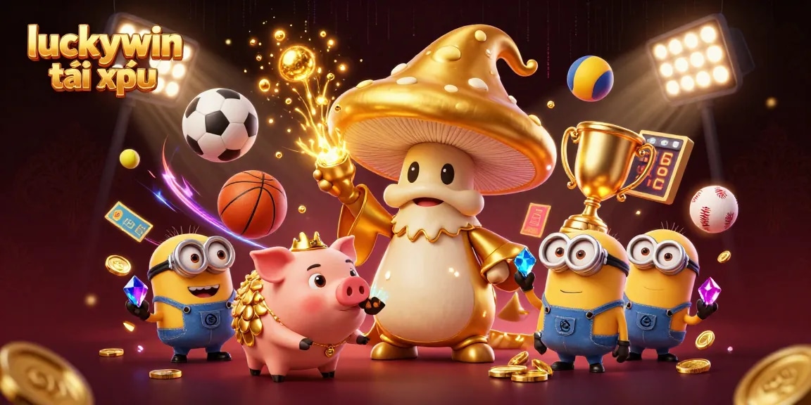 Experience the excitement of luckywin tài xỉu with vibrant casino elements and dynamic characters.