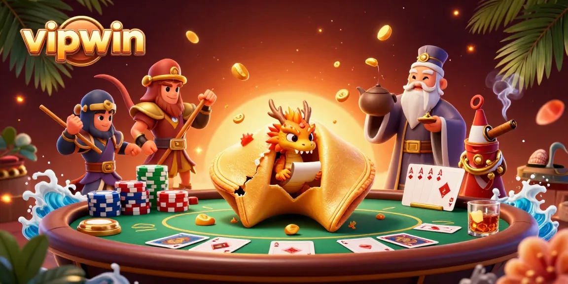 Experience the thrilling world of vipwin with vibrant poker elements and enchanting characters.