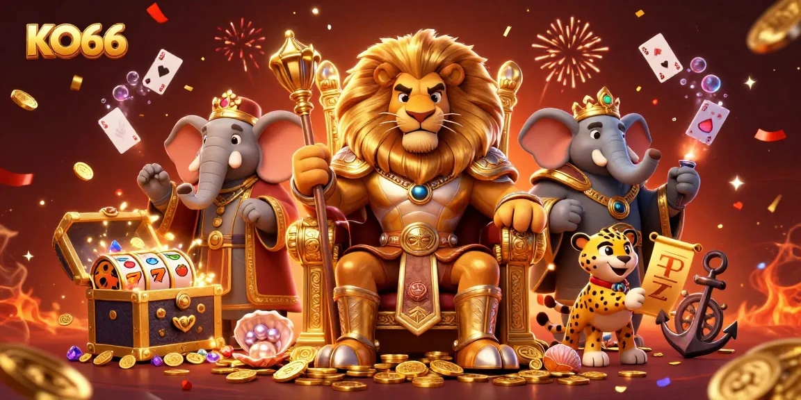 Engage in thrilling gameplay at KO66 as a lion king rules the casino scene with rich visuals and dynamic elements.