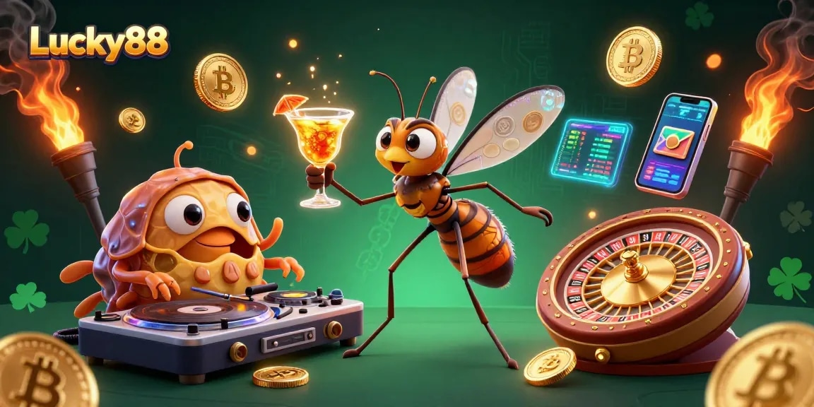 Experience the thrill of Lucky88 with vibrant 3D visuals and casino-themed elements.