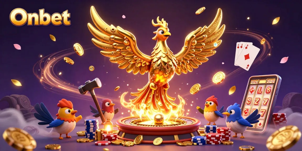 Enjoy thrilling gaming experiences with Onbet's dynamic casino scene, showcasing vibrant characters and rich rewards.