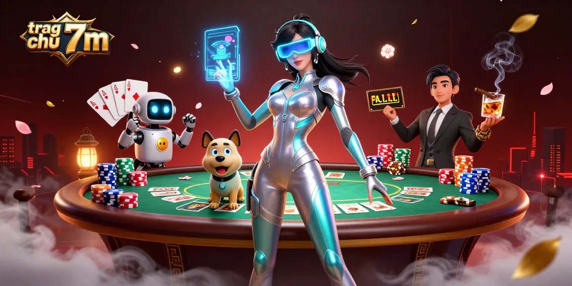 Experience thrilling action at trang chủ 7m with vibrant casino illustrations highlighting poker and futuristic designs.