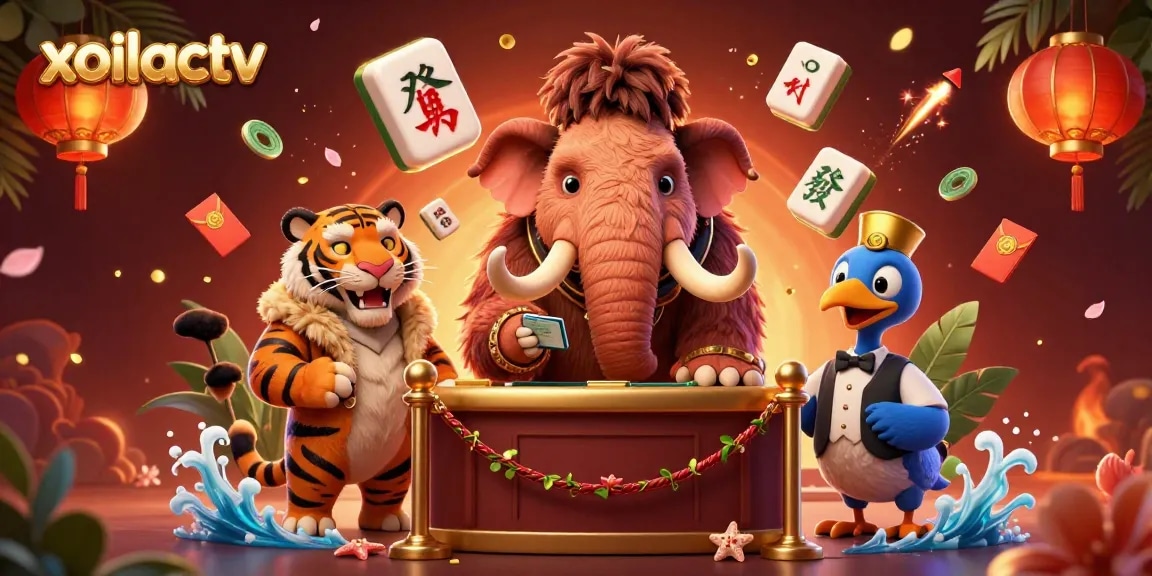Xoilactv brings exciting online gambling experiences with vibrant visuals and key characters in a lively scene.