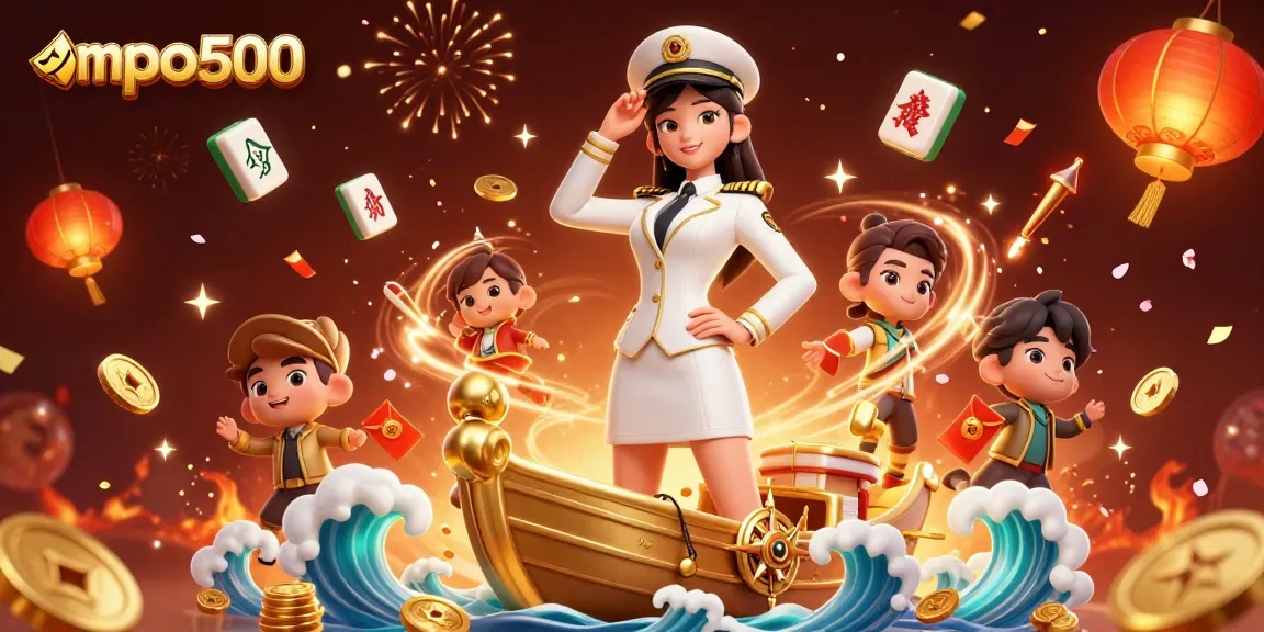 Win big with mpo500 in this vibrant, detailed casino illustration showcasing jackpot excitement.