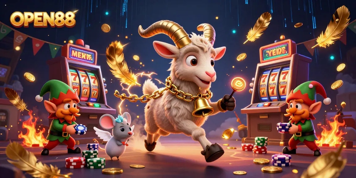 Experience excitement at OPEN88 casino with vibrant characters and thrilling gaming elements in action.