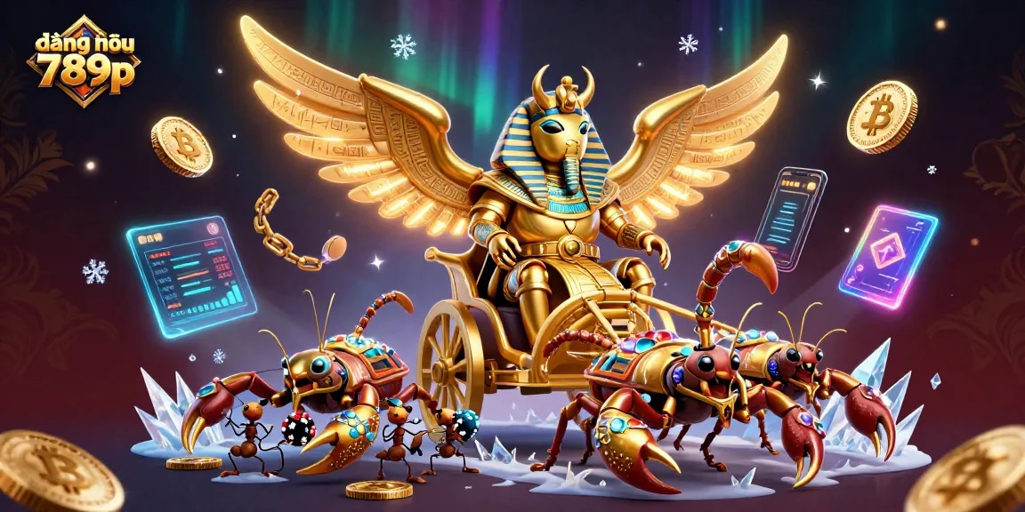 Engage in thrilling gameplay with đăng nhập 789p, featuring a vibrant scene of a golden scarab beetle in a casino environment.