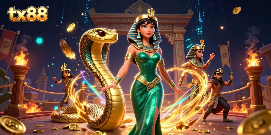 Experience the thrill of tx88 casino action with a stunning 3D illustration featuring vibrant characters.
