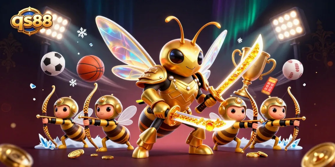 Engage with qs88's thrilling betting experience through this captivating casino illustration filled with action.