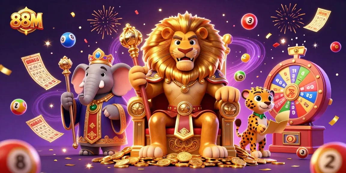 Engage with 88M in a vibrant casino scene featuring royalty, gambling elements, and dynamic energy.