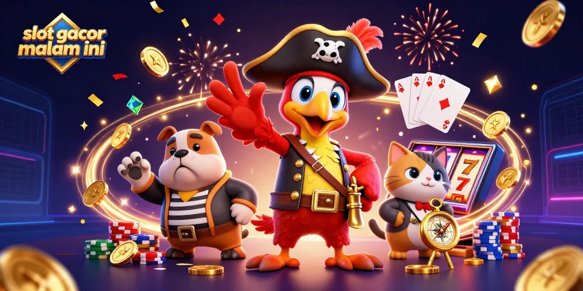 Experience the thrill of slot gacor malam ini with vibrant 3D characters and dazzling casino elements.