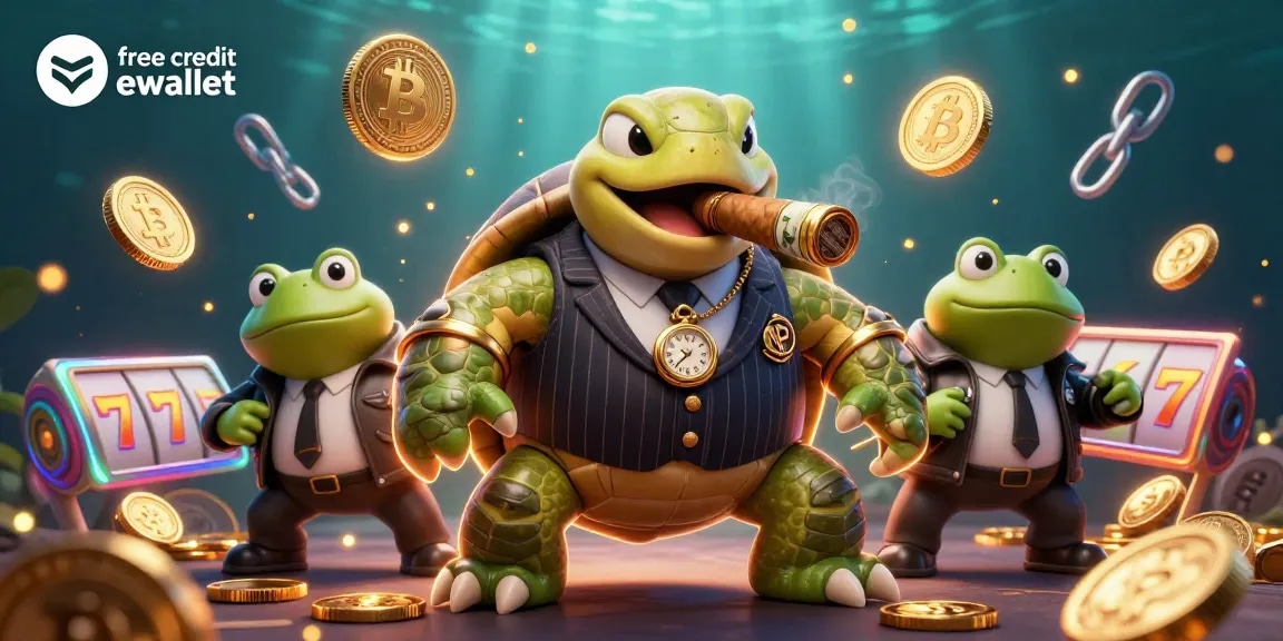 Experience the excitement of winning with free credit ewallet at the vibrant cartoon casino scene.