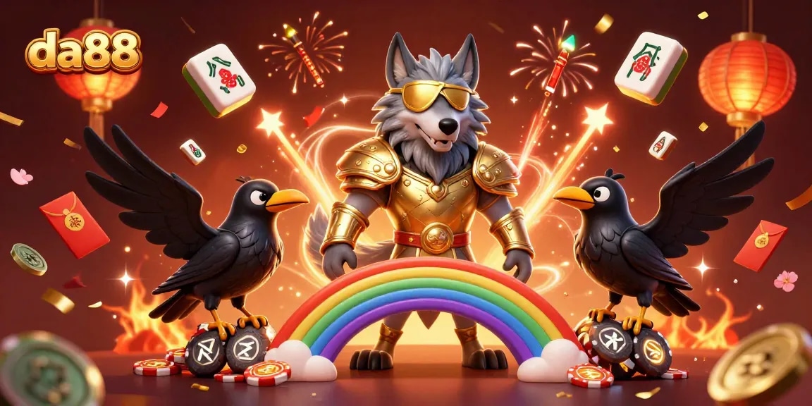 Experience da88's thrilling gameplay enhanced by vibrant casino elements in a detailed fantasy setting
