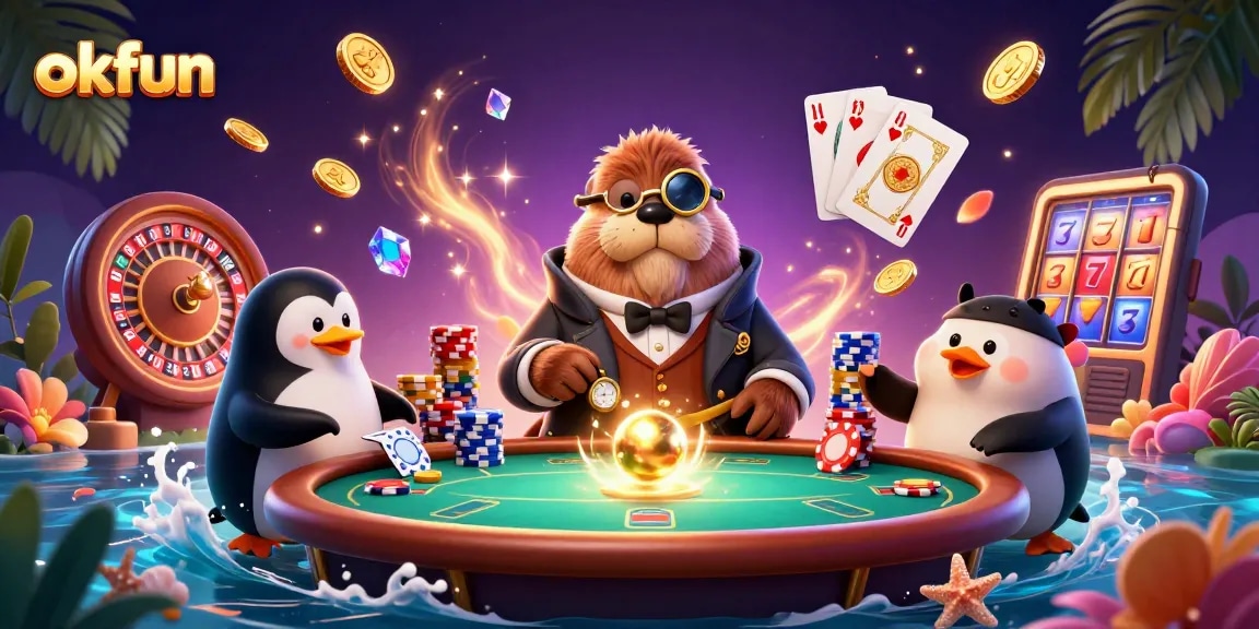 Engage in thrilling poker action at okfun with vibrant characters and dynamic game elements.