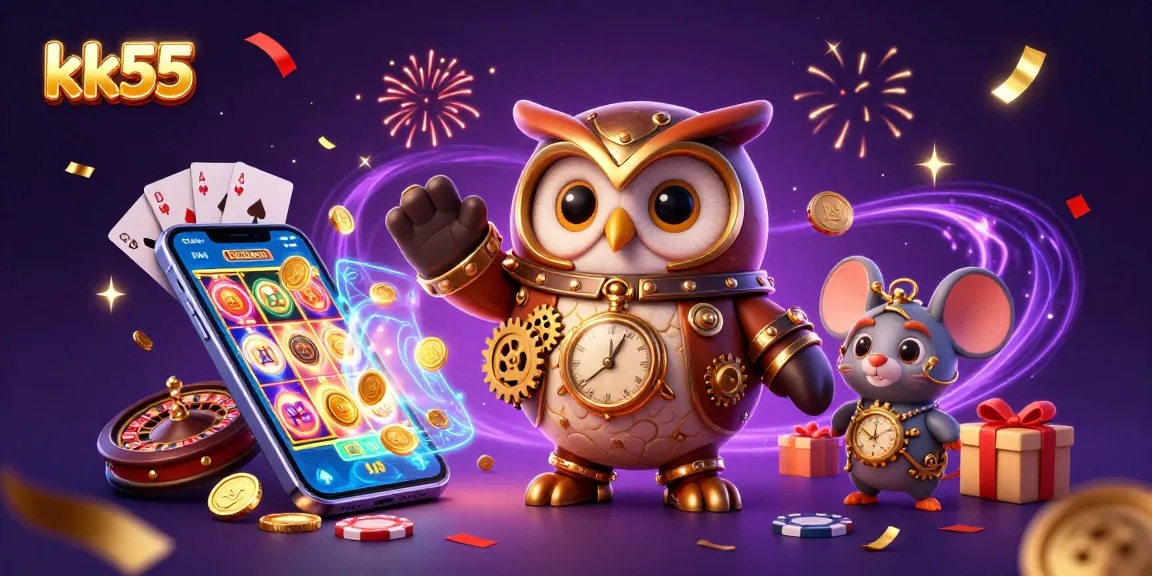 Experience the thrill of gaming with kk55 in a vibrant casino adventure scene.