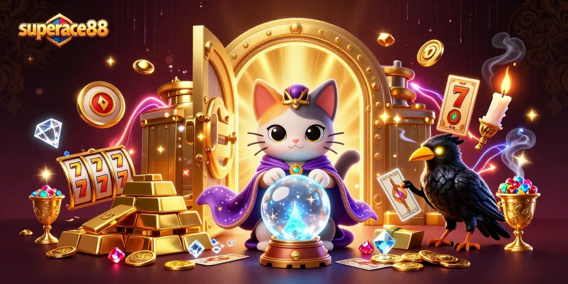 Experience thrilling gameplay at superace88 with mystical gambling elements and vibrant casino scene.