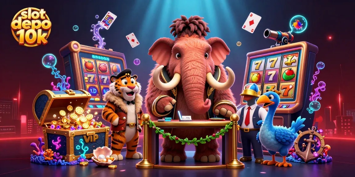 Engage with slot depo 10k featuring vibrant 3D casino scene with unique characters and elements.